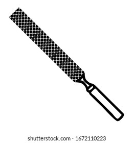 File - a hand tool for working with wood. Rasp in doodle style isolated on a white background. Equipment for carpentry work vector illustration