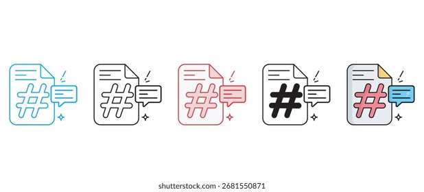 File Hashtag icon design with white background stock illustration