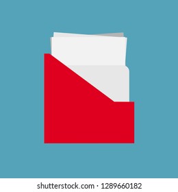 File holder binder design vector flat icon. Archive sheet stationary data paperwork