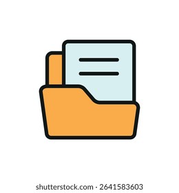 File holder icon set for organizing folders, documents, storage, and office-related content.