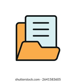 File holder icon set for organizing folders, documents, storage, and office-related content.