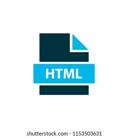 File HTML icon colored symbol. Premium quality isolated html5 element in trendy style.