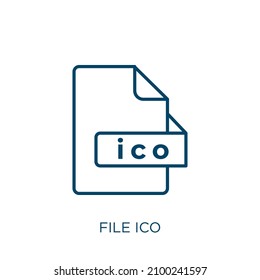 file ico icon. Thin linear file ico outline icon isolated on white background. Line vector file ico sign, symbol for web and mobile
