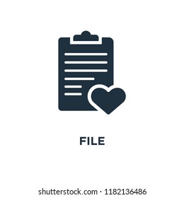 File icon. Black filled vector illustration. File symbol on white background. Can be used in web and mobile.