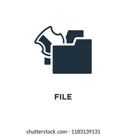 File icon. Black filled vector illustration. File symbol on white background. Can be used in web and mobile.