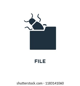 File icon. Black filled vector illustration. File symbol on white background. Can be used in web and mobile.