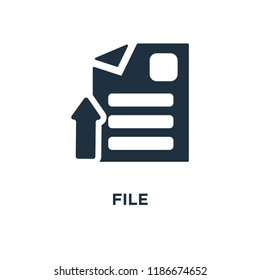 File icon. Black filled vector illustration. File symbol on white background. Can be used in web and mobile.