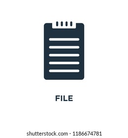 File icon. Black filled vector illustration. File symbol on white background. Can be used in web and mobile.