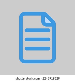 File icon in blue style, use for website mobile app presentation