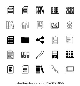 File icon. collection of 25 file filled and outline icons such as binder, cupboard, paper, photos, nail sawing, share, picture. editable file icons for web and mobile.