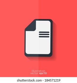 File icon. Data symbol. Document format. Flat design.