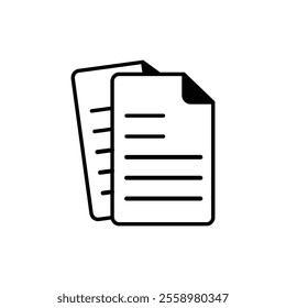 File Icon. Document icon vector. black folded written paper vector icons. Paper icon.