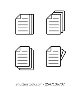 File icon. Document vector icon. Multiple documents and files. Data sign isolated.