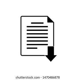 File Icon For Download With Arrow Below And White Background