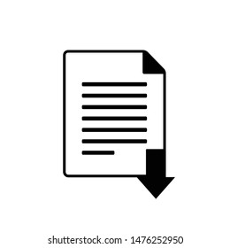 file icon for download with arrow below and white background