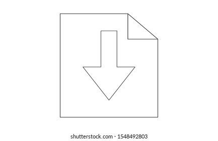 file icon for download with arrow below and white background