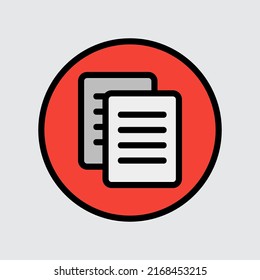 Icono de archivo con estilo de línea rellena sobre la interfaz de usuario, uso para presentación de aplicaciones móviles del sitio web