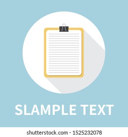 File icon in flat style - paper icon in flat style - On blue background. Vector design element 