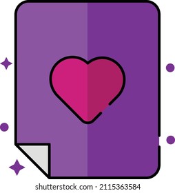 File Icon. Happy Valentine's day signs and symbols. Love, couple, relationship, dating, wedding, holiday, romantic amour theme.