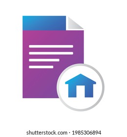 file icon. file with home icon. gradient style vector icon concept
