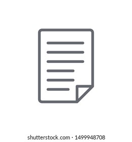 File icon isolated on white background. Document symbol modern, simple, vector, icon for website design, mobile app, ui. Vector Illustration