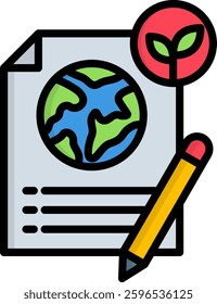 File Icon Lineal Color Vector Illustration