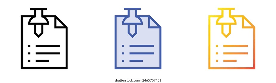 file icon. Linear, Blue Fill and Gradient Style Design Isolated On White Background