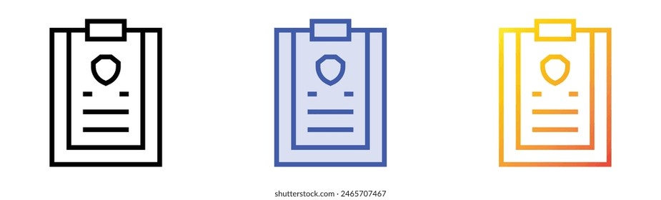 file icon. Linear, Blue Fill and Gradient Style Design Isolated On White Background