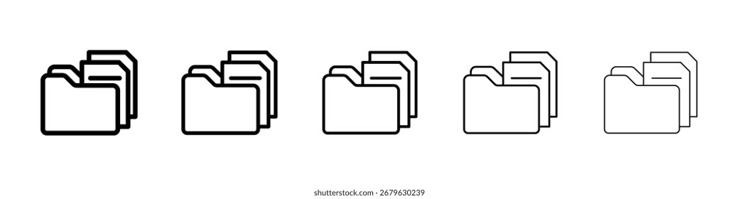 Logotipo de icono de archivo en la colección de líneas de trazo