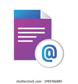 file icon. file with mail icon. gradient style vector icon concept