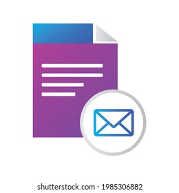 file icon. file with message icon. gradient style vector icon concept