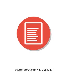 File icon on red circle background with shadow