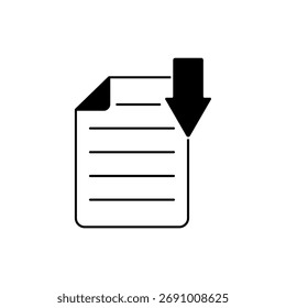 File icon outline editable stroke line drawing eps