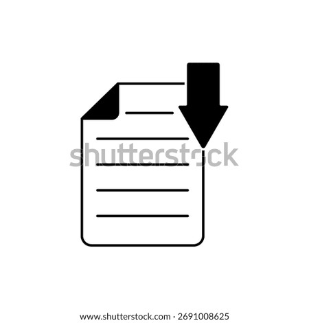 File icon outline editable stroke line drawing eps