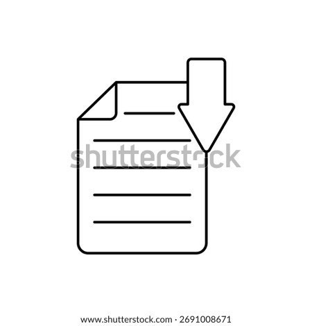 File icon outline editable stroke line drawing eps