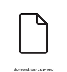 File icon. Outline icon. File symbol. New file icon. Blank symbol. Blank file icon
