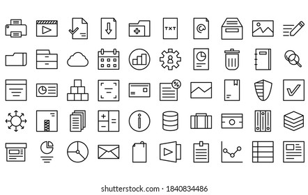 File Icon Pack Icons Minimalist Concept Stock Vector (Royalty Free ...