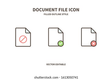FIle Icon Pack V.2 with Filled Outline Style, Vector Editable