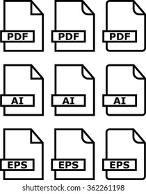 File Icon Pdf Ai Eps Symbol Vector Illustration