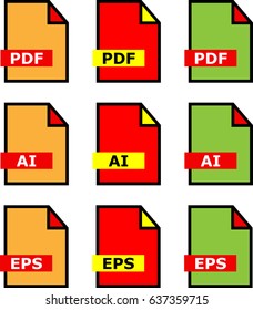 File Icon Pdf Ai Eps Symbol Vector Illustration