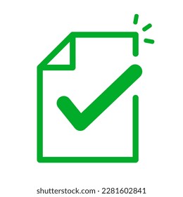 File icon with pop check mark. Vector.