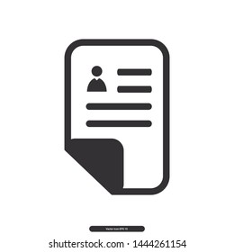 File icon, Resume icon, CV icon, Desktop icon symbol, Editable stroke. Vector illustration, eps10.