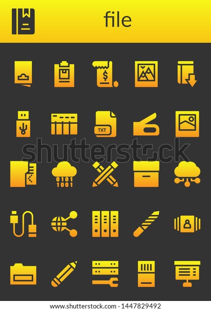 File Icon Set 26 Filled File Stock Vector Royalty Free 1447829492