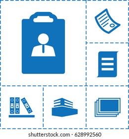 File icon. set of 6 file filled icons such as photos, binder, documents box, document