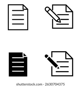 File Icon set. document icon. Paper icon set. simple paper icon