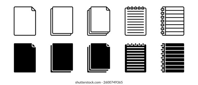 File icon set. Document sign. Flat illustration of icons on a white background