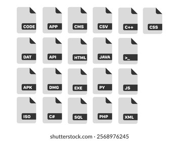 file icon set with extention format