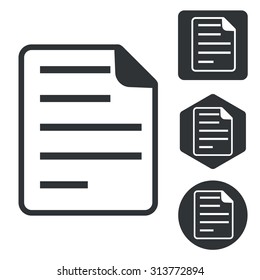 File icon set, monochrome, isolated on white