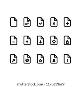 File Icon Set with outline style