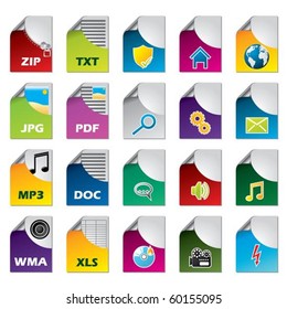 File icon set of twenty